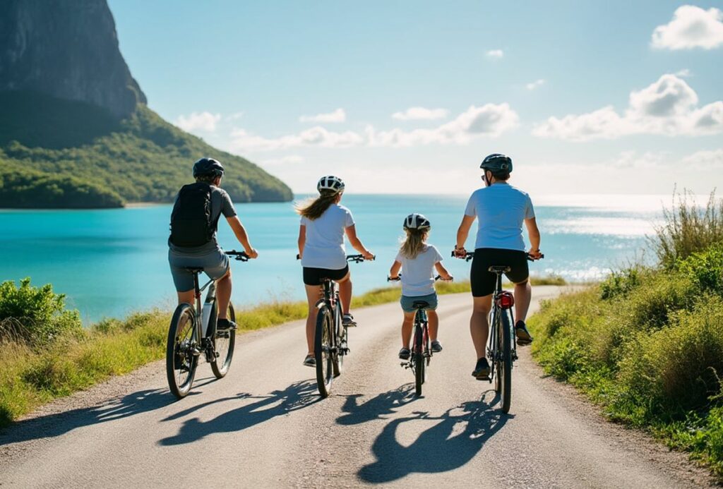 vélo aux Seychelles en famille en vacances